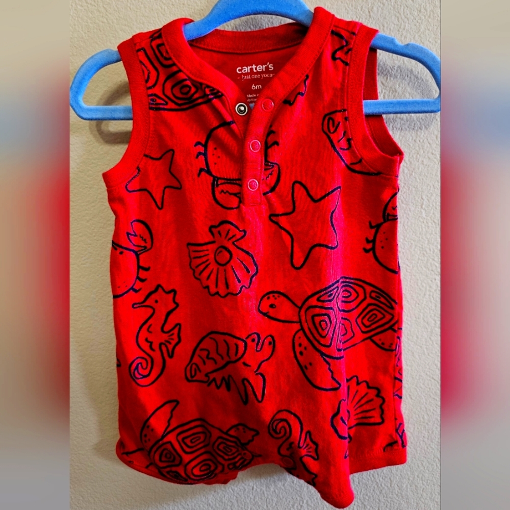 Carter's Sea Creatures Romper, Red